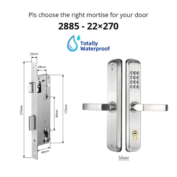 serrure porte Verrou mécanique en acier inoxydable