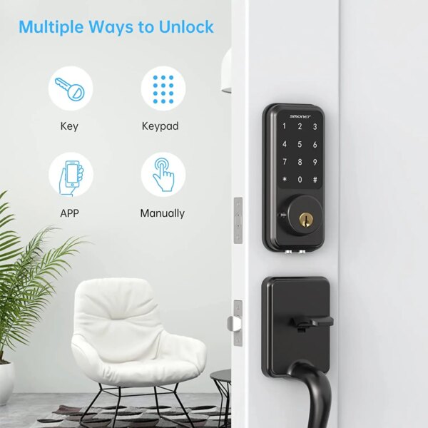 serrure porte intelligentes pour porte d'entrée, avec passerelle G2