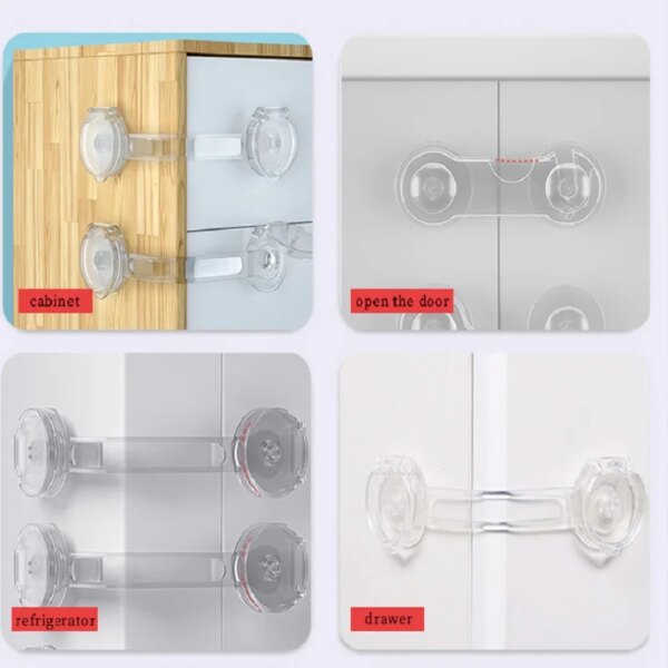 serrure porte 3/5 pièces serrure d'armoire pour bébé, sangle de verrouillage de tiroir