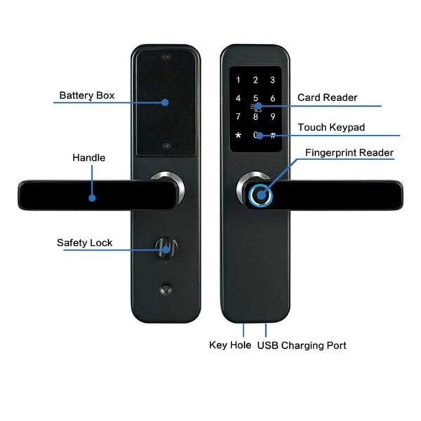 6732-6c126e.jpg serrure porte intelligente Bluetooth, avec lecteur de carte NFC