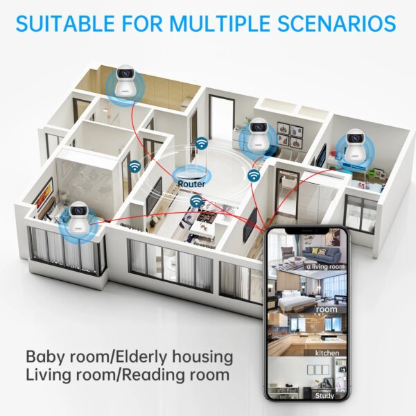 6978-54e985.jpg Jooan 1080P caméra IP sans fil 2.4G Wifi bébé moniteur maison caméra de Surveillance intérieure détection de mouvement CCTV sécurité caméra IP