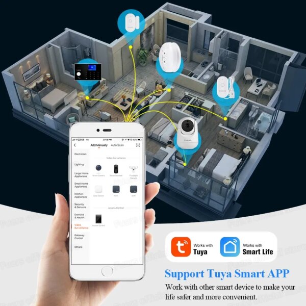 Fuers – caméra de Surveillance intérieure IP WiFi 3MP, dispositif de sécurité sans fil, suivi automatique, babyphone vidéo, pour animaux domestiques, Tuya Smart Home