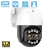 Dispositif de Surveillance Extérieure IP Sans Fil, Caméra de Sécurité de 8MP avec WiFi Capacité HD et 4K, Comporte un Double Objectif, un Zoom Numérique 8X et une Vision Nocturne avec Couleur IP66