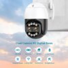 Dispositif de Surveillance Extérieure IP Sans Fil, Caméra de Sécurité de 8MP avec WiFi Capacité HD et 4K, Comporte un Double Objectif, un Zoom Numérique 8X et une Vision Nocturne avec Couleur IP66