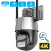 7126-b745d2.jpg Caméra Speed Dôme de Surveillance Extérieure PTZ, Dispositif de Sécurité sans Fil, Double Objectif, Alarme et Sirène Antivol, Zoom 8 x, Détection Humaine, WiFi, IP, 8MP 4K