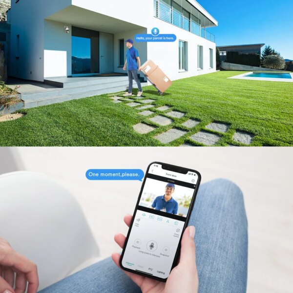 7126-de236f.jpg Caméra Speed Dôme de Surveillance Extérieure PTZ, Dispositif de Sécurité sans Fil, Double Objectif, Alarme et Sirène Antivol, Zoom 8 x, Détection Humaine, WiFi, IP, 8MP 4K