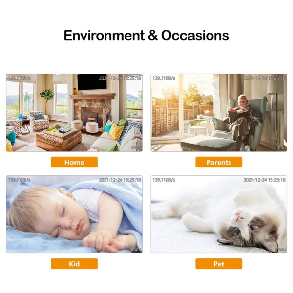 IMOU – Caméra de surveillance intérieure Cue 2c, 1080P Ip Wifi, dispositif de sécurité sans fil, avec vidéo babyphone, avec vision nocturne