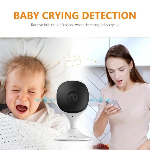 IMOU – Caméra de surveillance intérieure Cue 2c, 1080P Ip Wifi, dispositif de sécurité sans fil, avec vidéo babyphone, avec vision nocturne