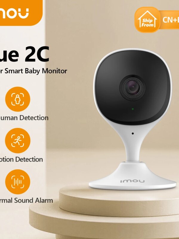 IMOU – Caméra de surveillance intérieure Cue 2c, 1080P Ip Wifi, dispositif de sécurité sans fil, avec vidéo babyphone, avec vision nocturne