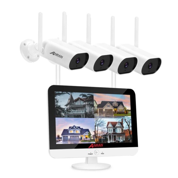 ANRAN 3MP 8CH Kit de Caméras de Surveillance avec 13" Moniteur sans Fil CCTV
