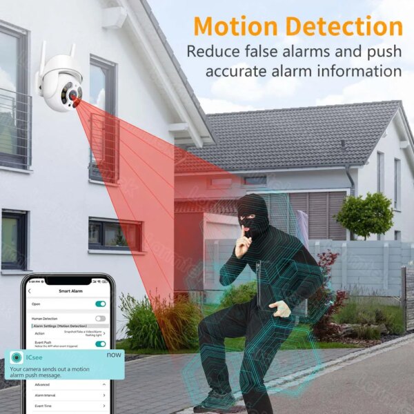 camera de surveillance IP 8MP 4K WiFi caméra PTZ extérieure 5MP HD