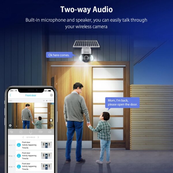 7300-811902.jpg Camera solaire de Surveillance extérieure solaire H265, dispositif de sécurité sans fil