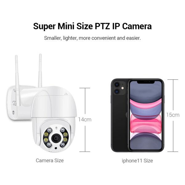 camera de surveillance 5MP Mini PTZ Caméra Wifi H.265 Suivi Automatique 1080P