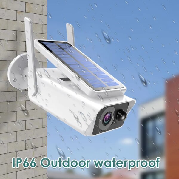 camera solaire bullet solaire IP WiFi 3MP, dispositif de sécurité IP66