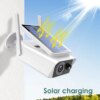 camera solaire bullet solaire IP WiFi 3MP, dispositif de sécurité IP66