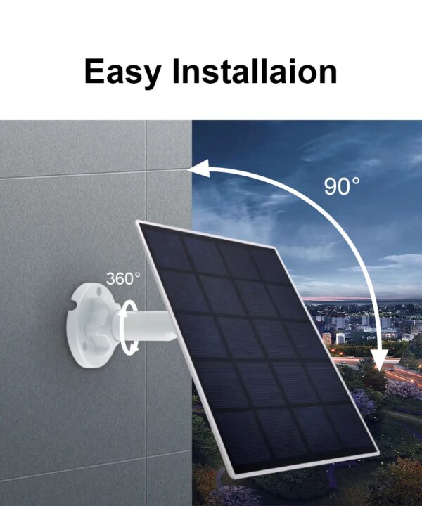 Panneau solaire pour caméra de Surveillance extérieure WiFi 3M, câble d'alimentation Rechargeable pour la sécurité