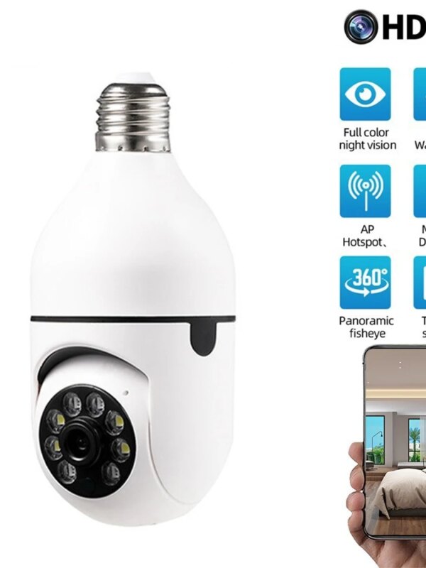 7954-521029.jpg Caméra de Surveillance Wifi ampoule E27, livraison directe globale, expédition 24 heures, sans promotion, sans publicité