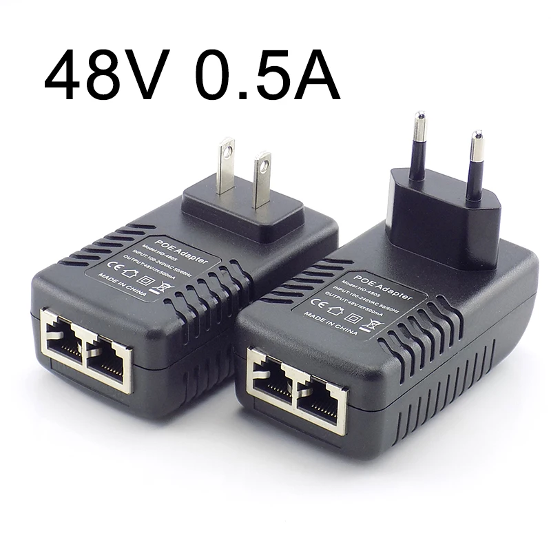 Adaptateur d'alimentation POE 48V, 0,5 a, 24W, DC,