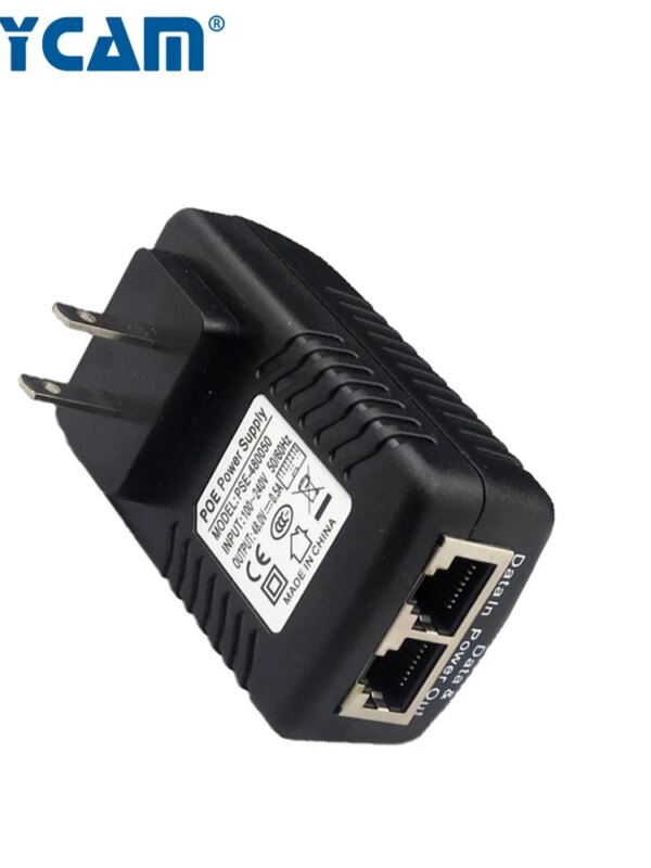 8121-ec1220.jpg Adaptateur d'alimentation POE, prise murale pour caméra IP, vidéosurveillance, Wifi, prise US, Ethernet, DC 48V, 0,5a, 24W