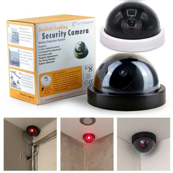 8554-353e1a.jpg camera factice de sécurité sans fil, dôme, étanche