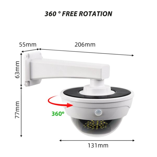 8645-99b9cd.jpg camera factice de Surveillance dôme extérieure solaire, fausse caméra de sécurité