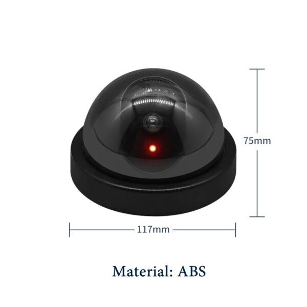 camera factice sans fil noire/blanche, fausse caméra de sécurité dôme en plastique