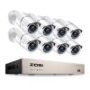 camera de surveillance ZOSI H.265 + 8CH 5MP POE Kit de système de caméra de sécurité
