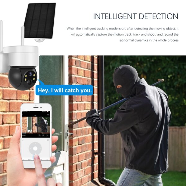 Camera solaire de surveillance de sécurité extérieure à panneau solaire 1080P WiFi