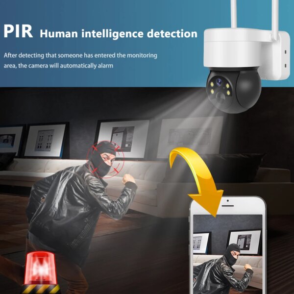 Camera solaire de surveillance de sécurité extérieure à panneau solaire 1080P WiFi