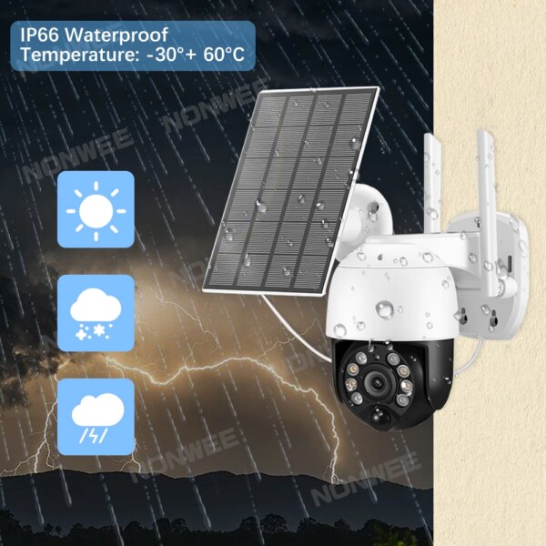 Camera solaire de surveillance extérieure solaire PTZ WIFI 4G, dispositif de sécurité sans fil