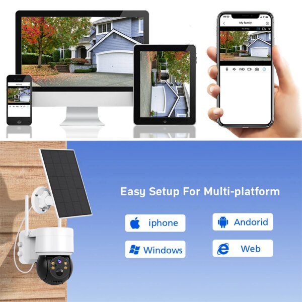 Camera solaire de surveillance extérieure solaire PTZ WIFI hd 2MP/1080P (iCsee)