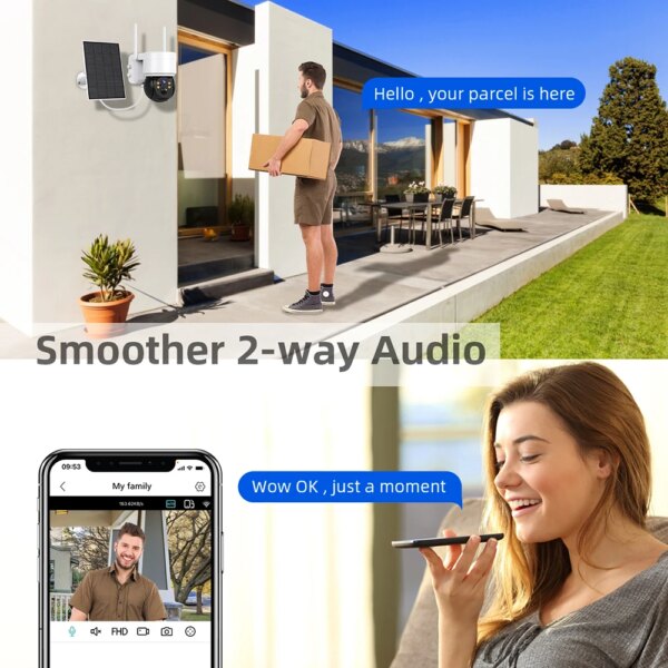 Camera solaire de surveillance extérieure solaire PTZ WIFI hd 2MP/1080P (iCsee)