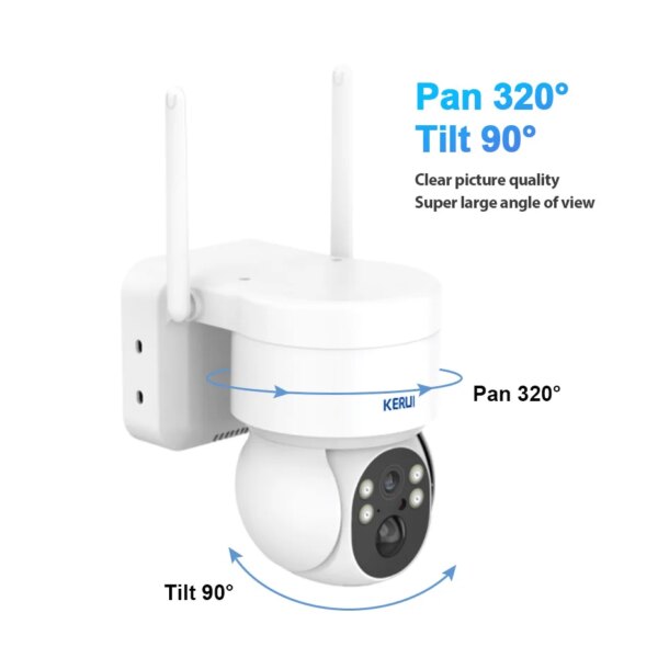 camera solaire de surveillance extérieure PTZ IP Wifi 4MP, dispositif de sécurité domestique étanche