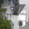 camera solaire de surveillance extérieure PTZ IP Wifi 4MP, dispositif de sécurité domestique étanche