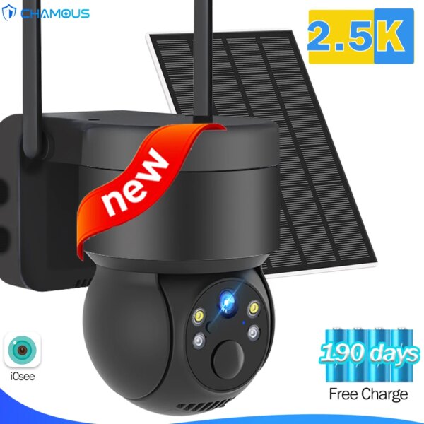 Camera solaire de Surveillance extérieure IP WiFi hd 4MP/2.5K