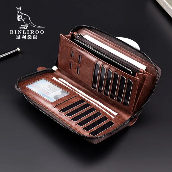 portefeuille rfid en cuir Pu de haute qualité pour hommes