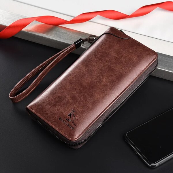 portefeuille rfid en cuir Pu de haute qualité pour hommes