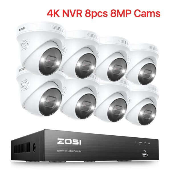 camera de surveillance ZOSI – système de vidéosurveillance 8CH 4K PoE