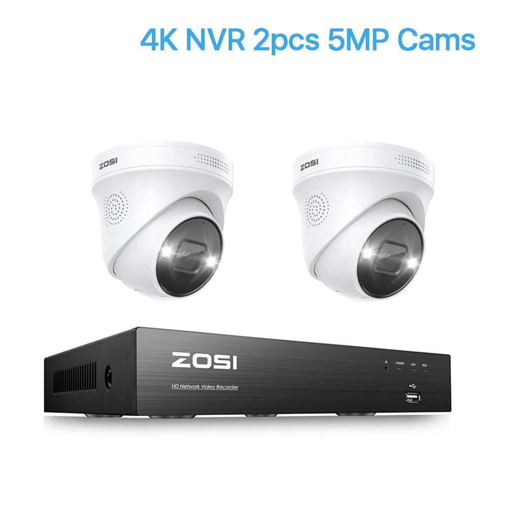 4K NVR 2pcs 5MP Cams