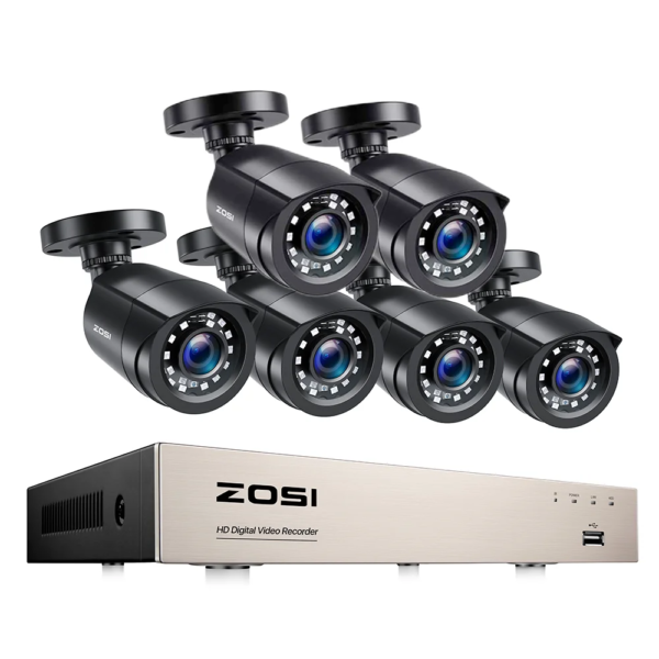 ZOSI camera de surveillance – système de vidéosurveillance extérieur, 8 canaux, 1080P