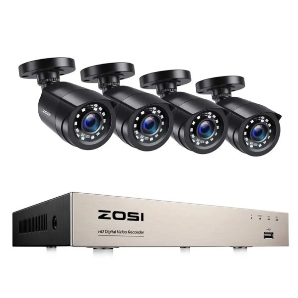ZOSI camera de surveillance – système de vidéosurveillance extérieur, 8 canaux, 1080P