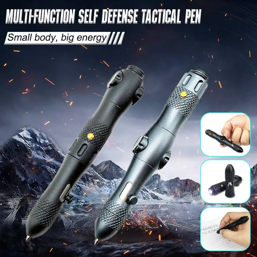 lampe torche stylo tactique d'auto-défense multifo