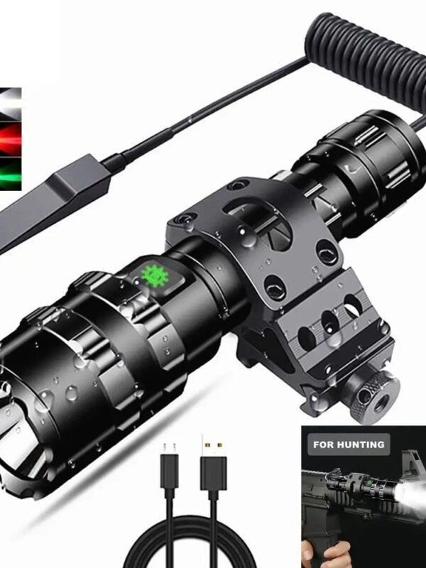 lampe torche professionnelle à lumière LED, torche Rechargeable par USB