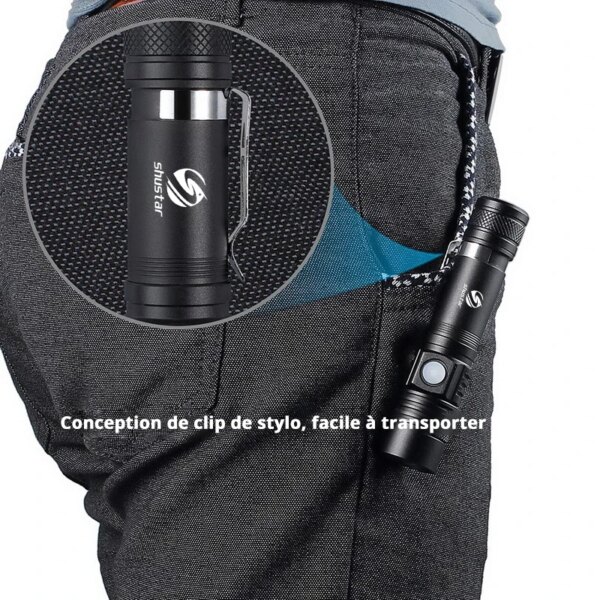 9913-c23e87.jpg lampe torche LED Ultra lumineuse avec XP-L perles V6, torche étanche