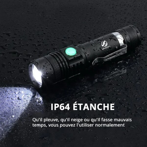 9913-cfa0dd.jpg lampe torche LED Ultra lumineuse avec XP-L perles V6, torche étanche