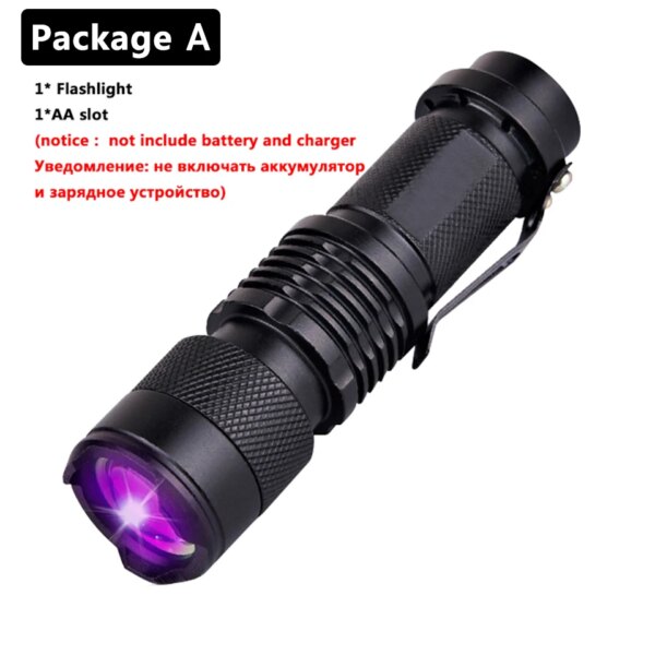 9960-1c4183.jpg lampe torche UV à LED, Torche à Lumière Noire, Longueur d'Onde 395 nm, Faisceau Violet