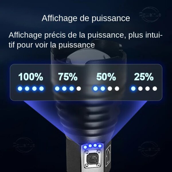 lampe torche Led 18650 torche Rechargeable Usb puissante