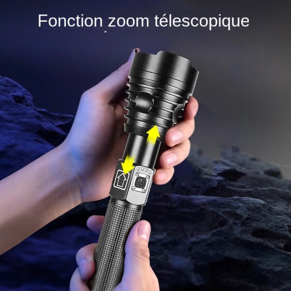 lampe torche Led 18650 torche Rechargeable Usb puissante